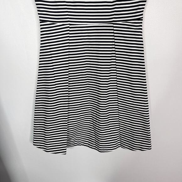 Kate Spade Saturday 00 Black White Pencil Striped Let Loose Fit and Flare Dress - Picture 4 of 13